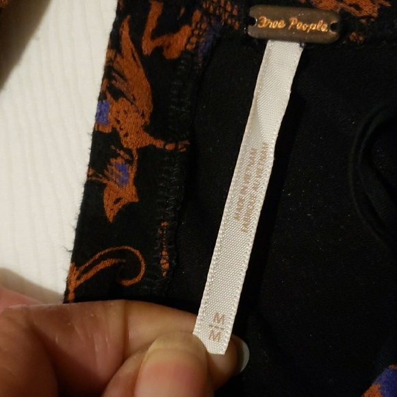 FREE PEOPLE Floral Long Sleeve  Dress - Black and Purple - Picture 4 of 7